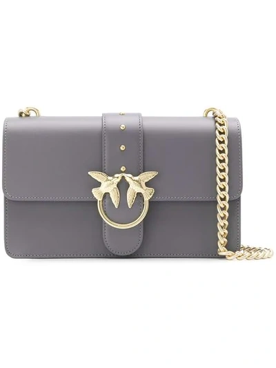 Shop Pinko Love Simply Shoulder Bag In Grey