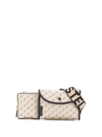 Shop Stella Mccartney Monogram Canvas Belt Bag In Neutrals