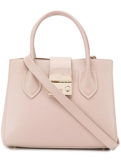 Shop Furla Metropolis Tote In Neutrals