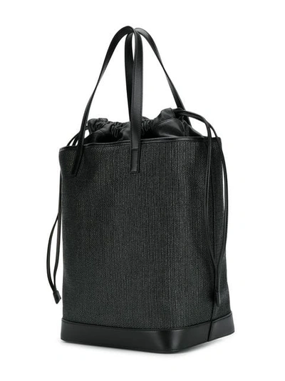 Shop Saint Laurent Teddy Shopping Bag In Black