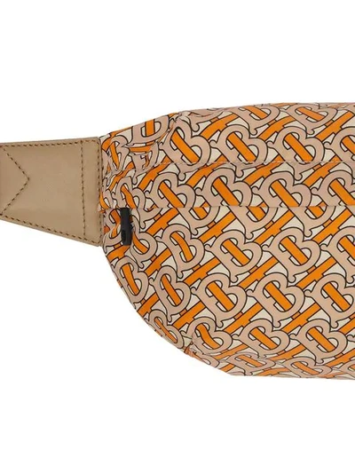 Shop Burberry Medium Monogram Print Belt Bag In Orange