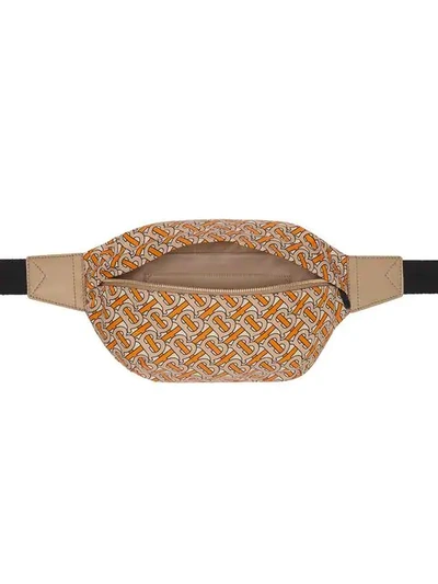 Shop Burberry Medium Monogram Print Belt Bag In Orange