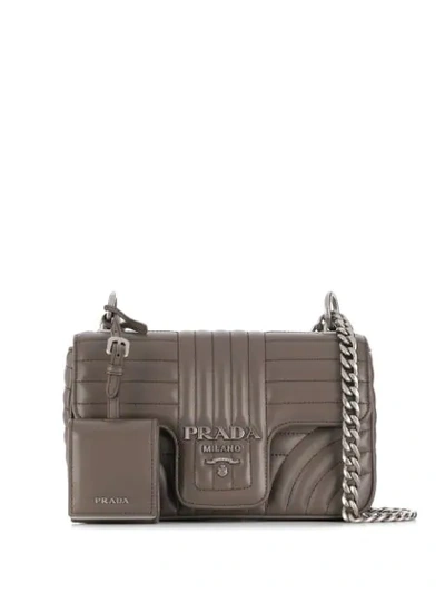 Shop Prada Medium Diagramme Shoulder Bag In Brown