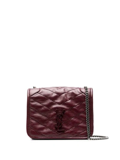 Shop Saint Laurent Niki Quilted Crossbody Bag In Red