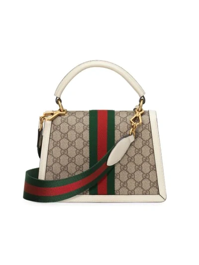 Shop Gucci Queen Margaret Small Gg Top Handle Bag In Neutrals