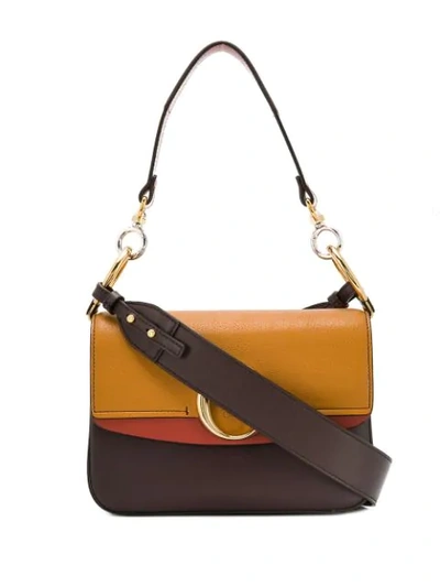 Shop Chloé Small  C Double Carry Bag In Brown
