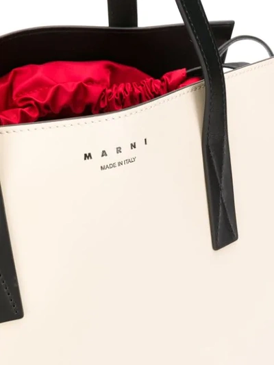 Shop Marni Contrast Drawstring Tote Bag In Z2d49