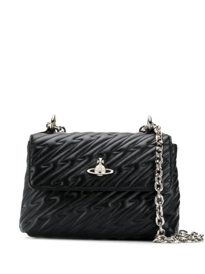 VIVIENNE WESTWOOD QUILTED CHAIN SHOULDER BAG - 黑色