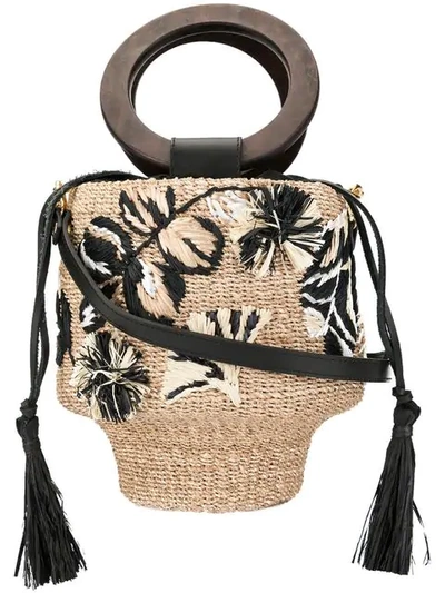 Shop Aranaz Maya Bucket Bag In Neutrals