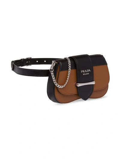 Shop Prada Sidonie Leather Belt-bag In Brown