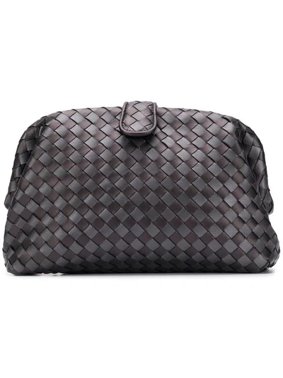 Shop Bottega Veneta Woven Texture Clutch Bag In Grey