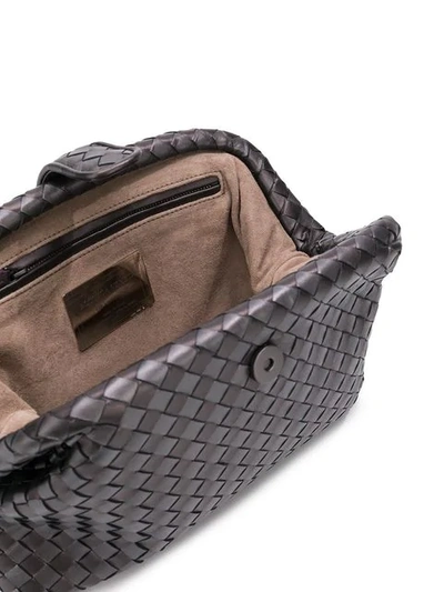 Shop Bottega Veneta Woven Texture Clutch Bag In Grey