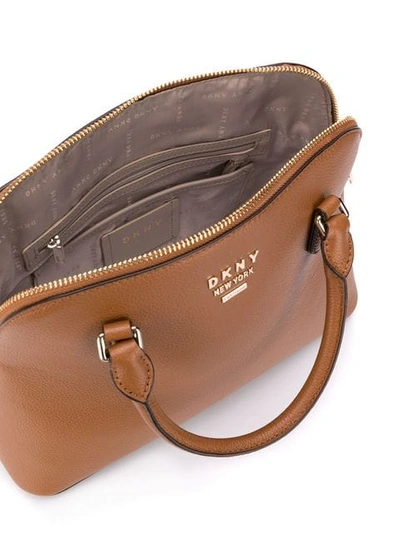 Shop Dkny Large Whitney Dome Bag In Brown