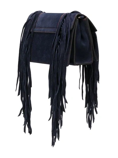 Shop Givenchy Fringes Small Gv3 Bag In Blue