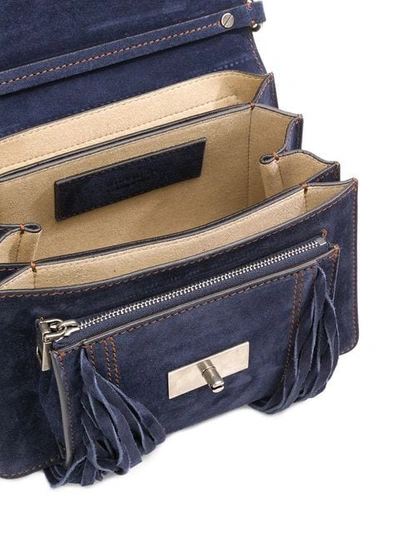 Shop Givenchy Fringes Small Gv3 Bag In Blue