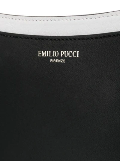 Shop Emilio Pucci Colourblock Shoulder Bag In A46 Nero/bianco/rosa