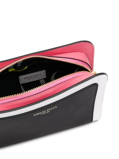 Shop Emilio Pucci Colourblock Shoulder Bag In A46 Nero/bianco/rosa