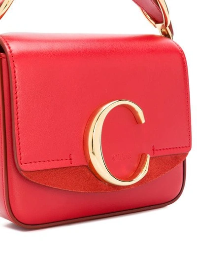 Shop Chloé Mini C Bag In Red