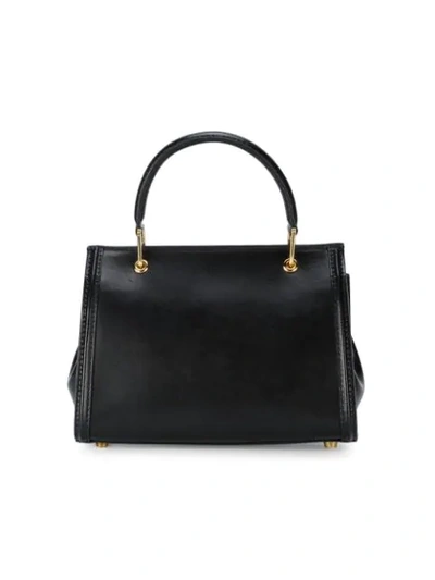 Shop Olympia Le-tan Mini Marguerite Tote Bag In Black