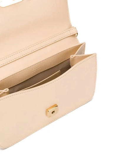 Shop Chloé C Mini Wallet Bag In 290 Blondie Beige