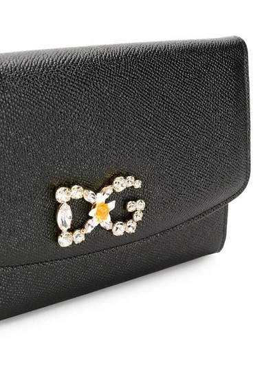 Shop Dolce & Gabbana Dg Flap Clutch In Black