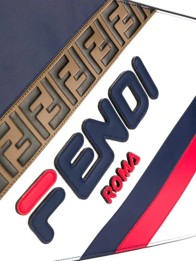 Shop Fendi Mania Clutch In Blue