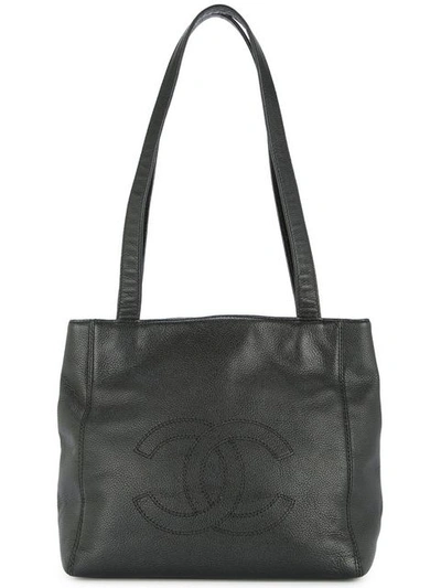 Pre-owned Chanel 1997-1999  Cc Shoulder Tote Bag In Black