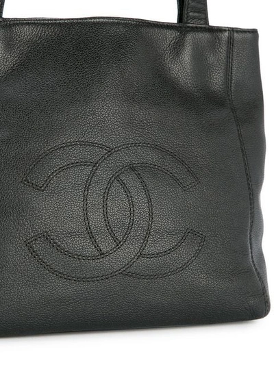 Pre-owned Chanel 1997-1999  Cc Shoulder Tote Bag In Black