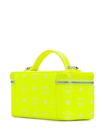 Shop Mcm Neon Box Tote Bag In Yellow