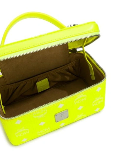 Shop Mcm Neon Box Tote Bag In Yellow