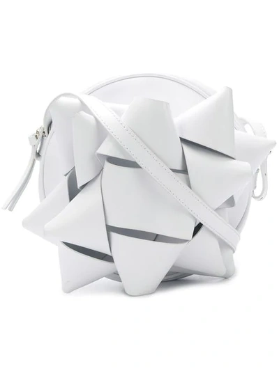 Shop Mm6 Maison Margiela Bow Crossbody Bag - White