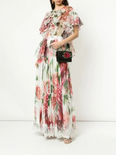 Shop Dolce & Gabbana Floral Embroidered Clutch - Black