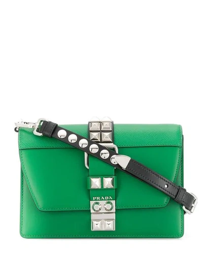 Shop Prada Elektra Medium Crossbody Bag In Green