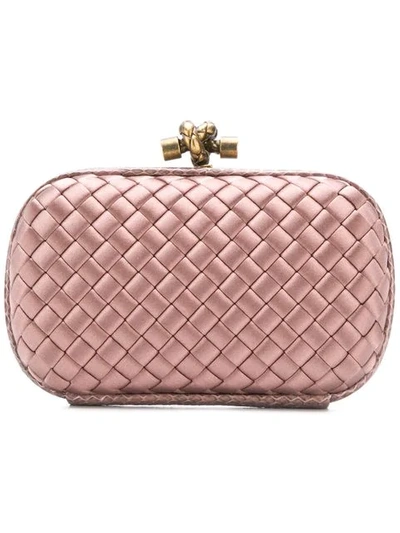 Shop Bottega Veneta Intrecciato Weave Mini Clutch In Pink