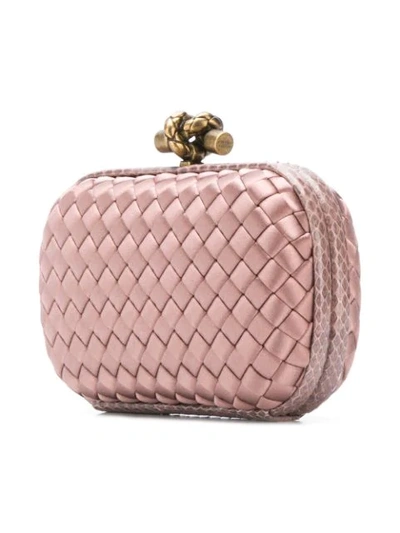 Shop Bottega Veneta Intrecciato Weave Mini Clutch In Pink