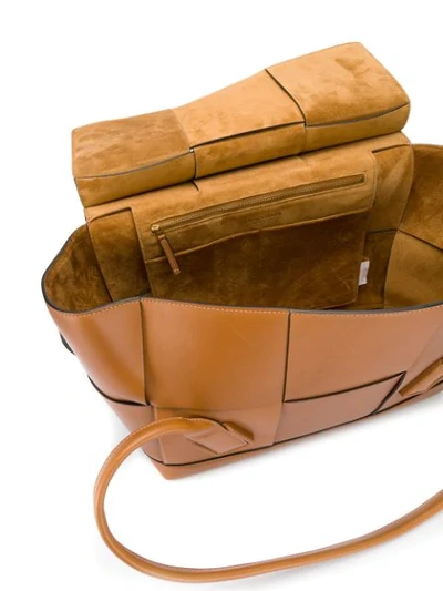 Shop Bottega Veneta Large Arco Tote Bag In Brown