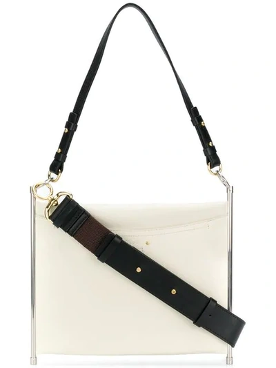 Shop Chloé Roy Metal Fram Handbag In White