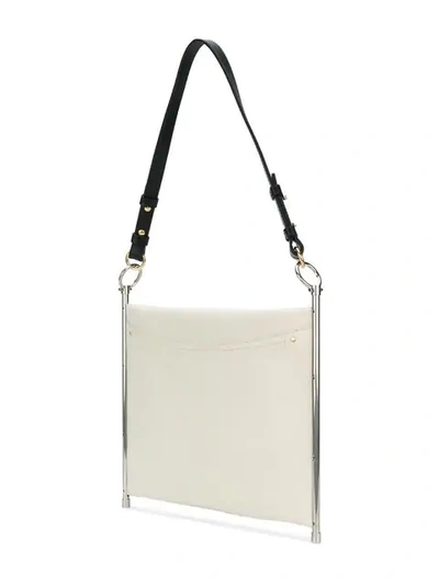 Shop Chloé Roy Metal Fram Handbag In White