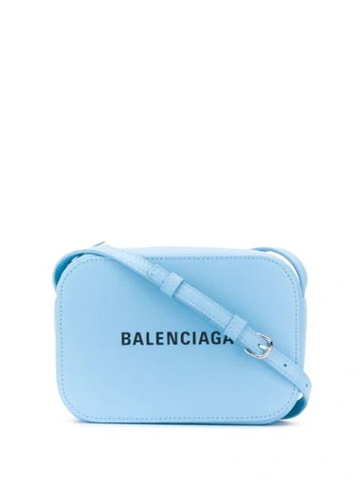 Shop Balenciaga Everyday Logo Camera Bag Xs In Blue