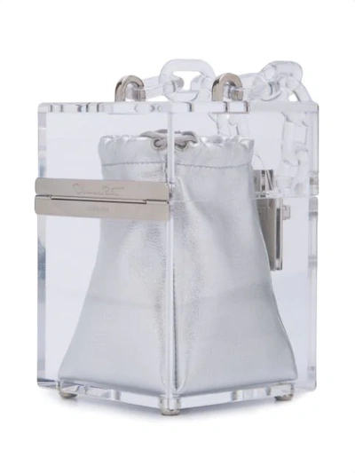 Shop Oscar De La Renta Alibi Acrylic Glass Bag In Metallic