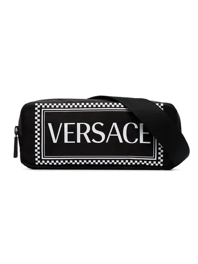 Shop Versace Black Logo-print Belt Bag