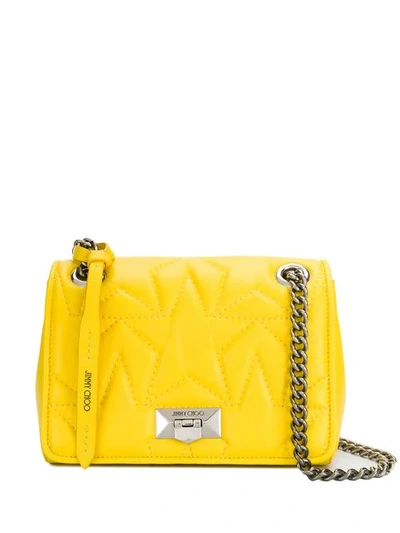Shop Jimmy Choo Helia Shoulder Bag In Yellow
