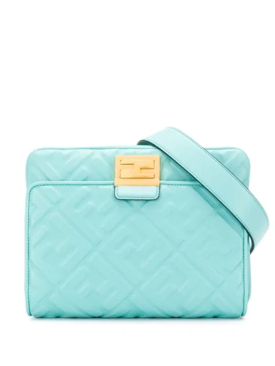 Shop Fendi Upside Down Belt Bag In Blue