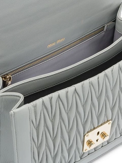 Shop Miu Miu Miu Confidential Matelassé Bag In Grey