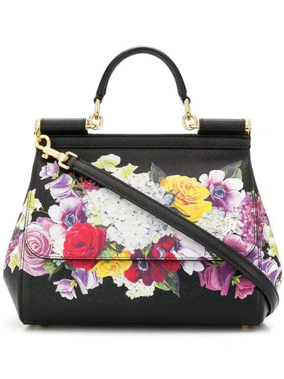 Shop Dolce & Gabbana Bouquet Tote Bag In Black
