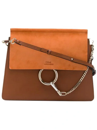 Shop Chloé Faye Shoulder Bag In Brown