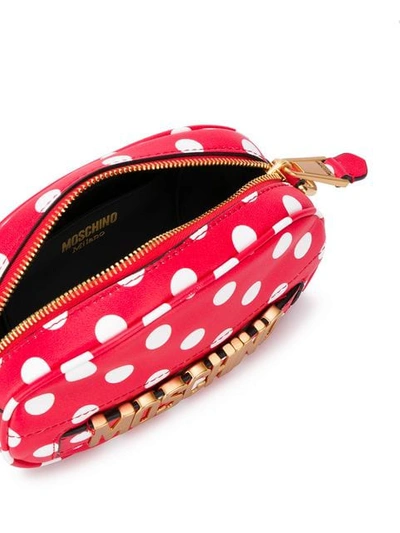 Shop Moschino Polka Dot Belt Bag In Red