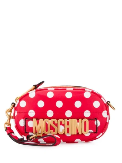 Shop Moschino Polka Dot Belt Bag In Red