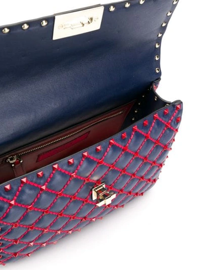 Shop Valentino Rockstud Shoulder Bag In Blue