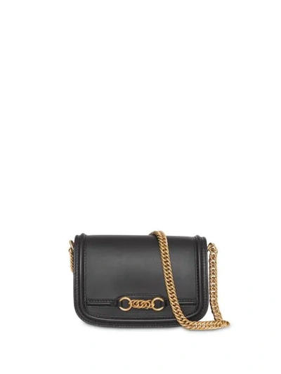 Shop Burberry The Leather Link Bag In Black